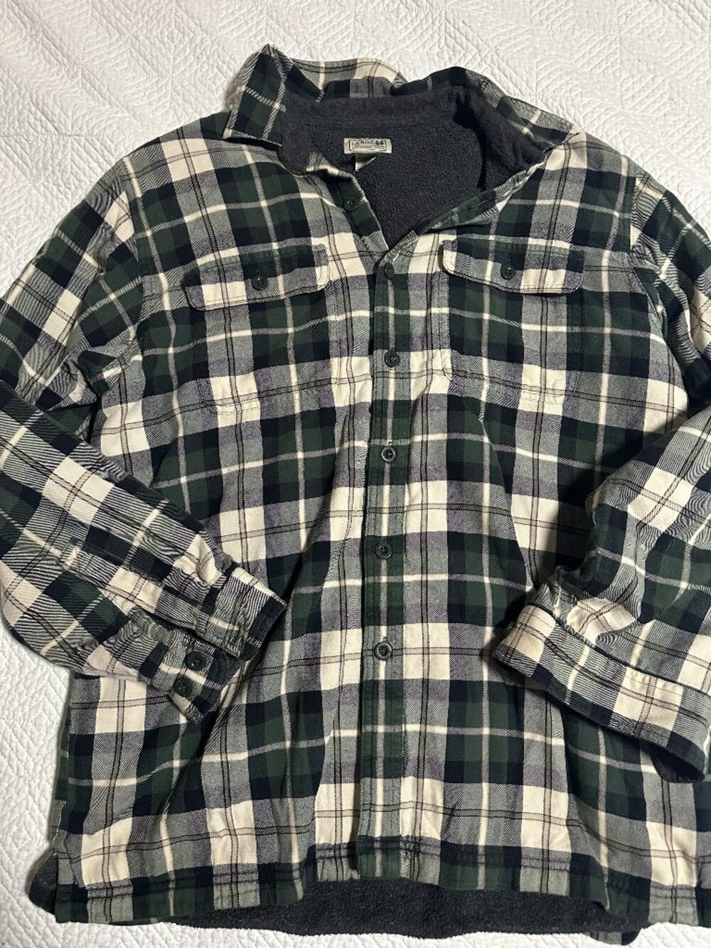 Fleece Lined LL Bean Flannel - Large